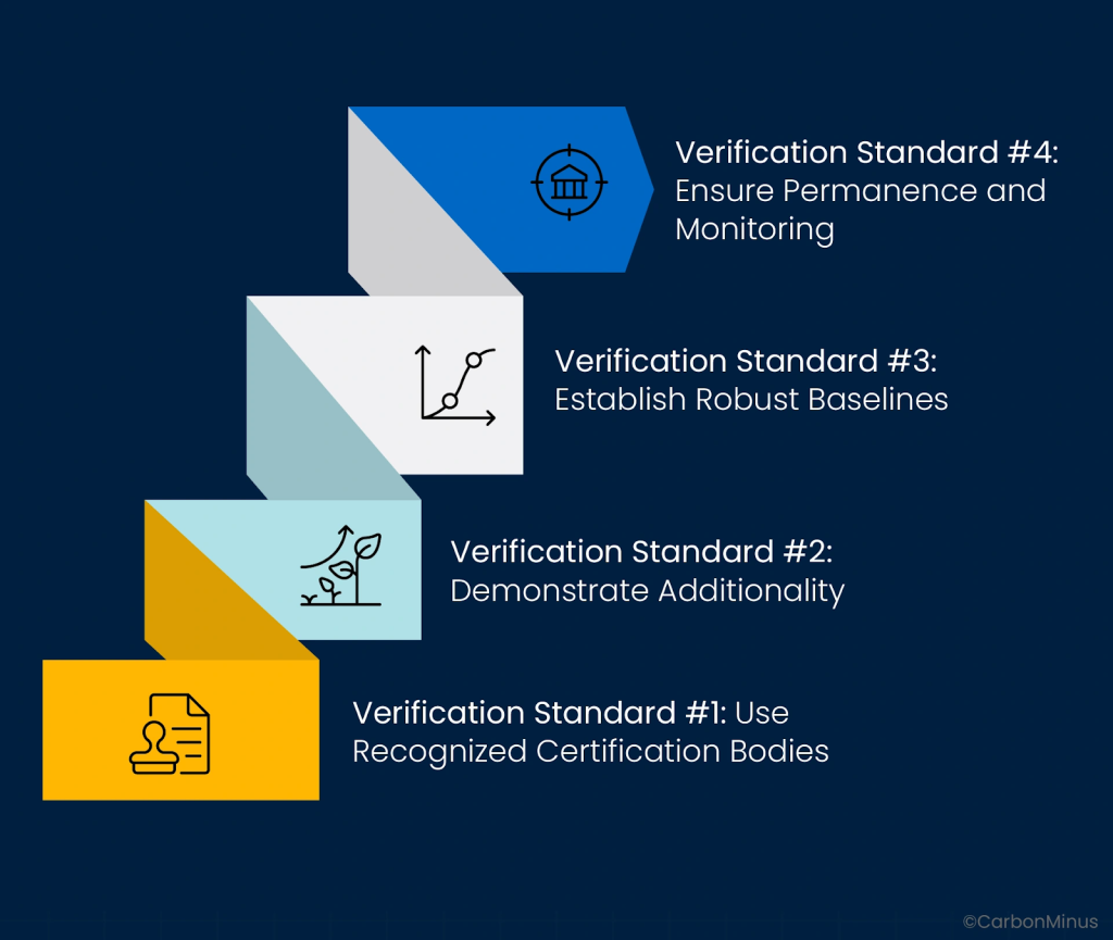 An image showing the verification steps for carbon standards